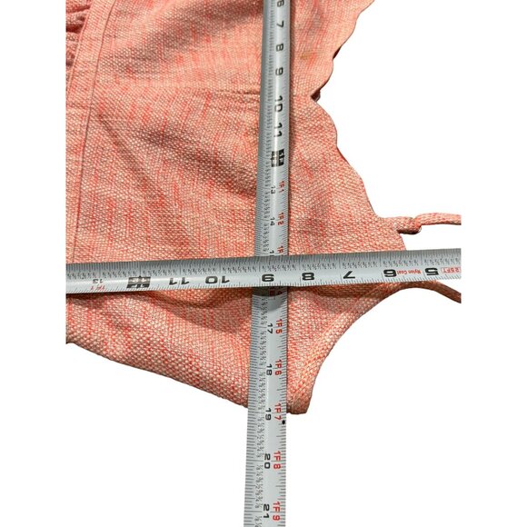 J. Crew womens Romantic Chic dress Size 12 Orange/white/Pink  pockets Sleeveless - Picture 7 of 12